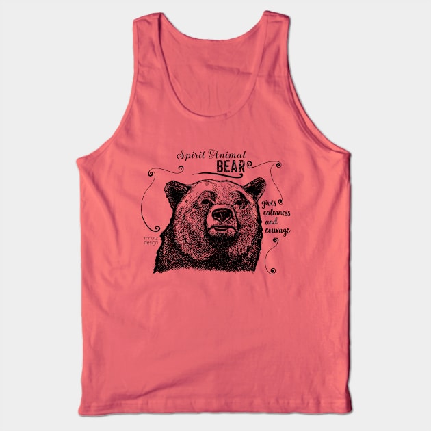 Spirit animal - bear black Tank Top by mnutz